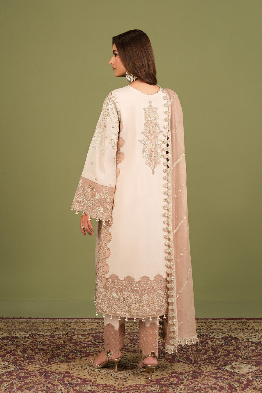 Alizeh Fashion Luxe Embroidered Raw Silk Unstitched 3Pc Suit AF-RS-10-Castor