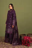 Alizeh Fashion Luxe Embroidered Raw Silk Unstitched 3Pc Suit AF-RS-09-Mulbery
