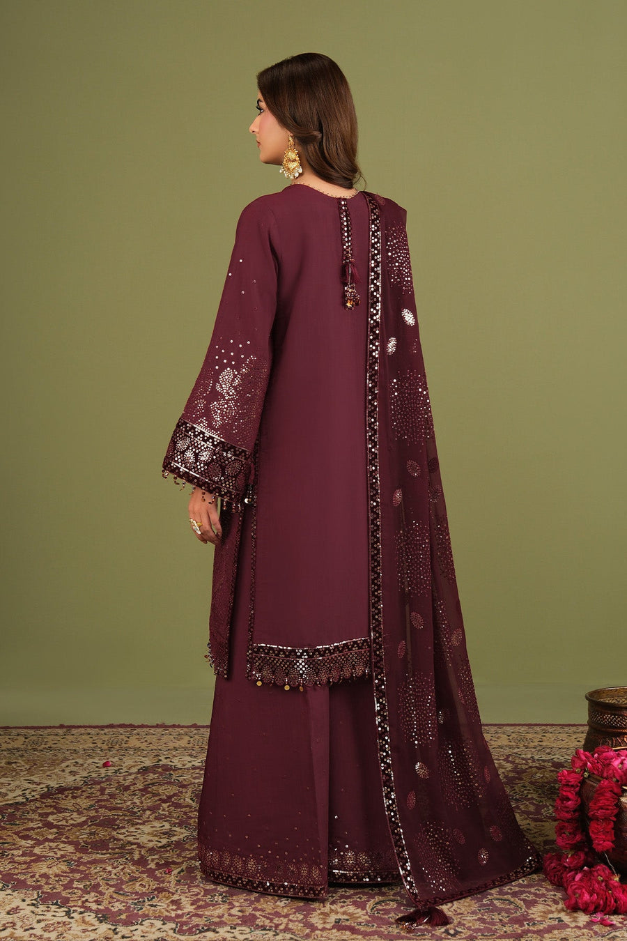 Alizeh Fashion Luxe Embroidered Raw Silk Unstitched 3Pc Suit AF-RS-16-Almas