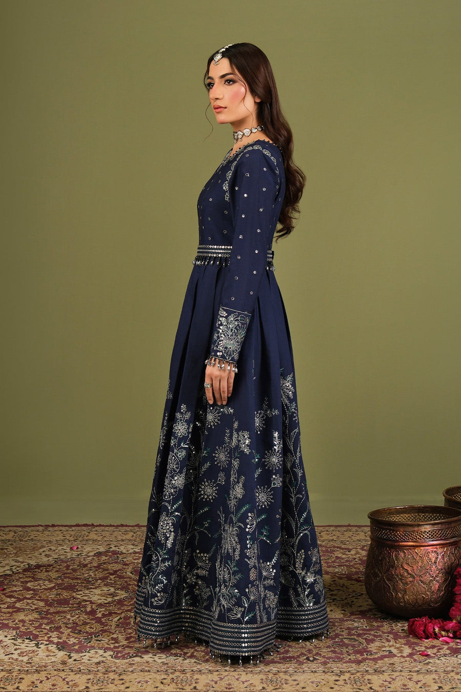 Alizeh Fashion Luxe Embroidered Raw Silk Unstitched 3Pc Suit AF-RS-11-Abaan