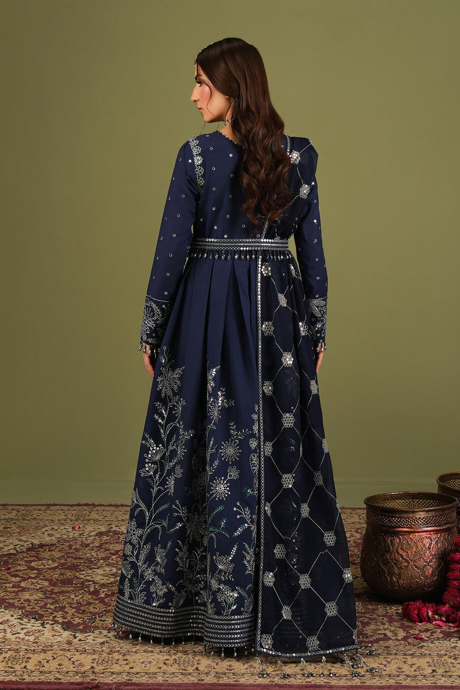 Alizeh Fashion Luxe Embroidered Raw Silk Unstitched 3Pc Suit AF-RS-11-Abaan