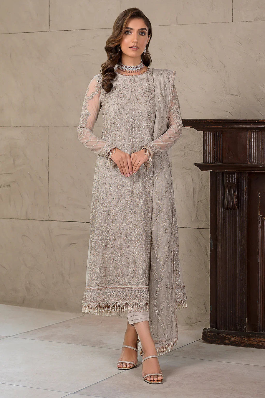 Falak by Zarif Unstitched Festive Formal Net Suit ZF 03 CHERYL