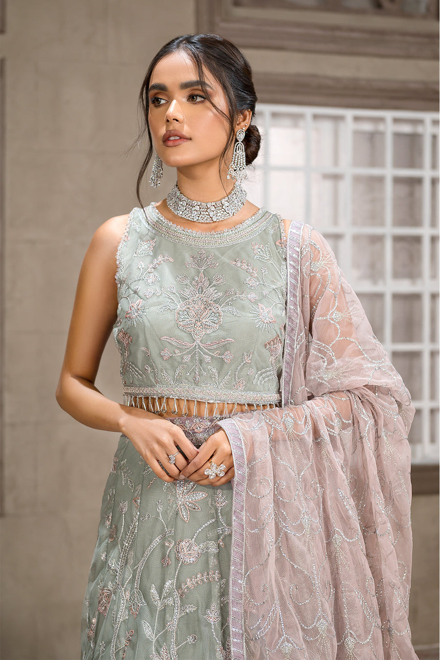 Falak by Zarif Unstitched Festive Formal Net Suit ZF 01 BLOSSOM