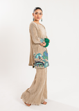 Maria Osama Khan Claire Pleated Silk Luxury Pret 2Pc Suit - Stardust