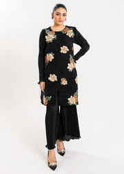 Maria Osama Khan Claire Pleated Silk Luxury Pret 2Pc Suit - Twilight