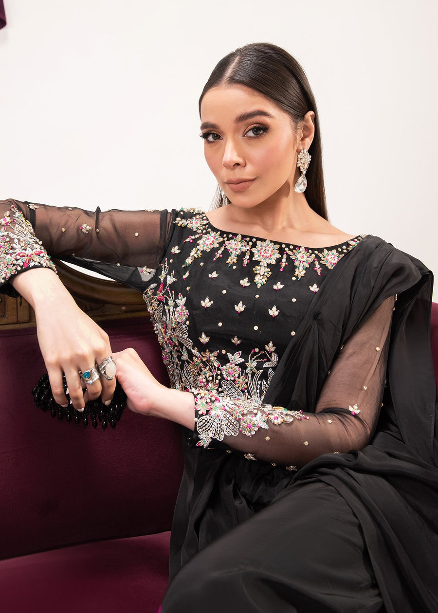 Maria Osama Khan Tiffany Vol-01 Luxury Pret 2Pc Suit - Obsidian