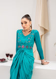 Maria Osama Khan Tiffany Vol-01 Luxury Pret 2Pc Suit - Aquamarine