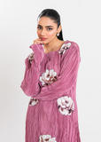 Maria Osama Khan Claire Pleated Silk Luxury Pret 2Pc Suit - Rosy