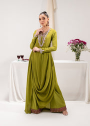 Maria Osama Khan Tiffany Vol-01 Luxury Pret 2Pc Suit - Peridot