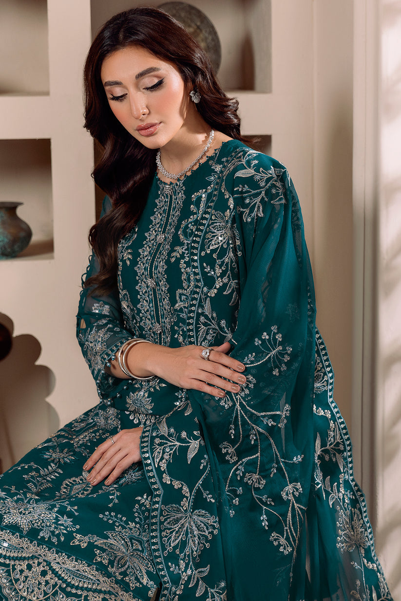 DUA by Alizeh Fashion Embroidered Chiffon Unstitched 3Pc Suit D-2B