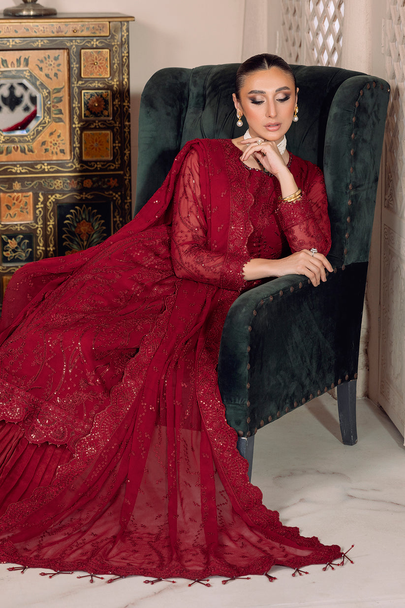 DUA by Alizeh Fashion Embroidered Chiffon Unstitched 3Pc Suit D-3B