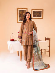 Faiza Faisal FNF Prints Unstitched Lawn 3Pc Suit - DUNE AURA