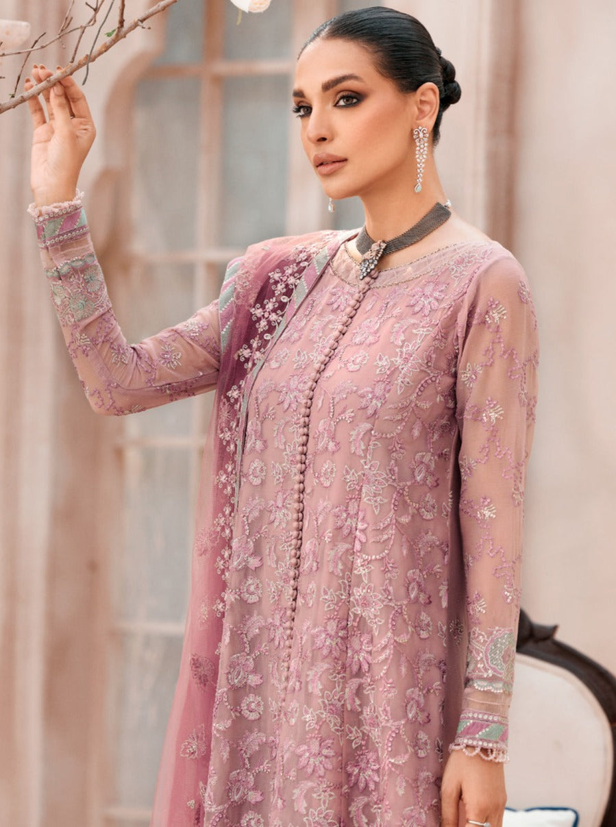 XENIA Formals Mehfilen Luxury Unstitched Chiffon 3Pc Suit - NIZHA