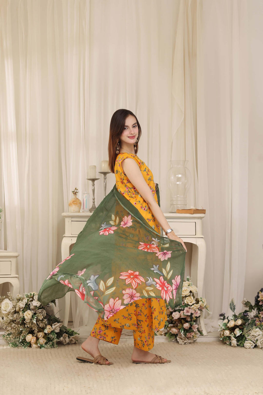 Feathers Threads of Poetry Unstitched Lawn 3Pc Suit Daffodil Dialogue-FT766