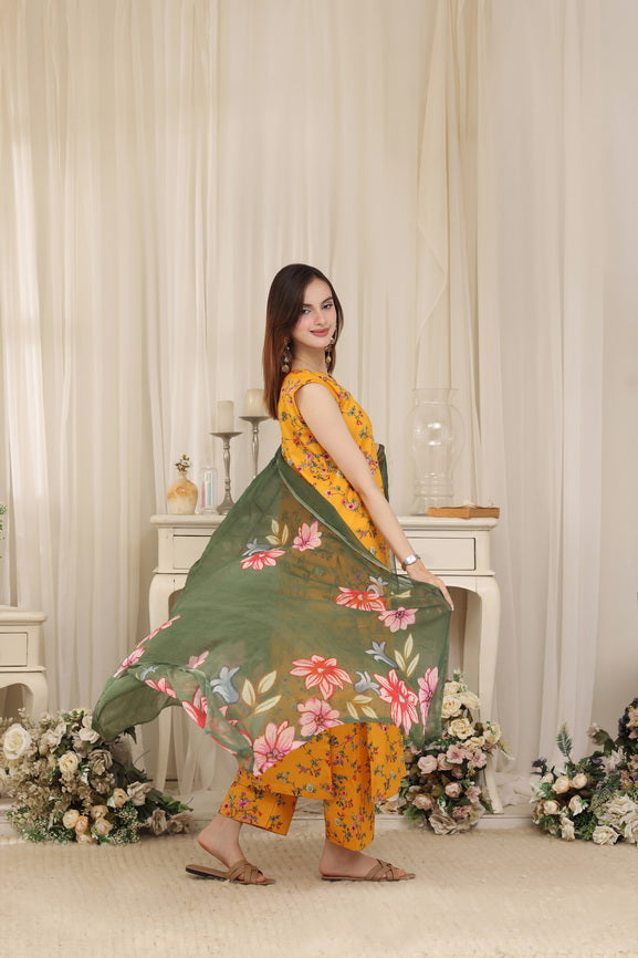 Feathers Threads of Poetry Unstitched Lawn 3Pc Suit Daffodil Dialogue-FT766