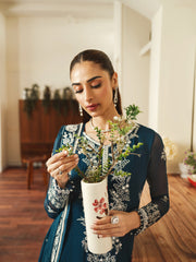Mysha by Sifa Embroidered Chiffon Unstitched 3Pc Suit - DAHLIA