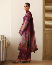 Roheenaz Eclat Gerden Printed Lawn Unstitched 3Pc Suit - DAHLIA DREAM