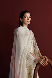 Farasha Fiorella Embroidered Chiffon Unstitched 3Pc Suit - Daisy Garden