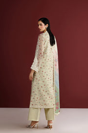 Farasha Fiorella Embroidered Chiffon Unstitched 3Pc Suit - Daisy Garden