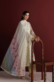 Farasha Fiorella Embroidered Chiffon Unstitched 3Pc Suit - Daisy Garden