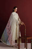 Farasha Fiorella Embroidered Chiffon Unstitched 3Pc Suit - Daisy Garden