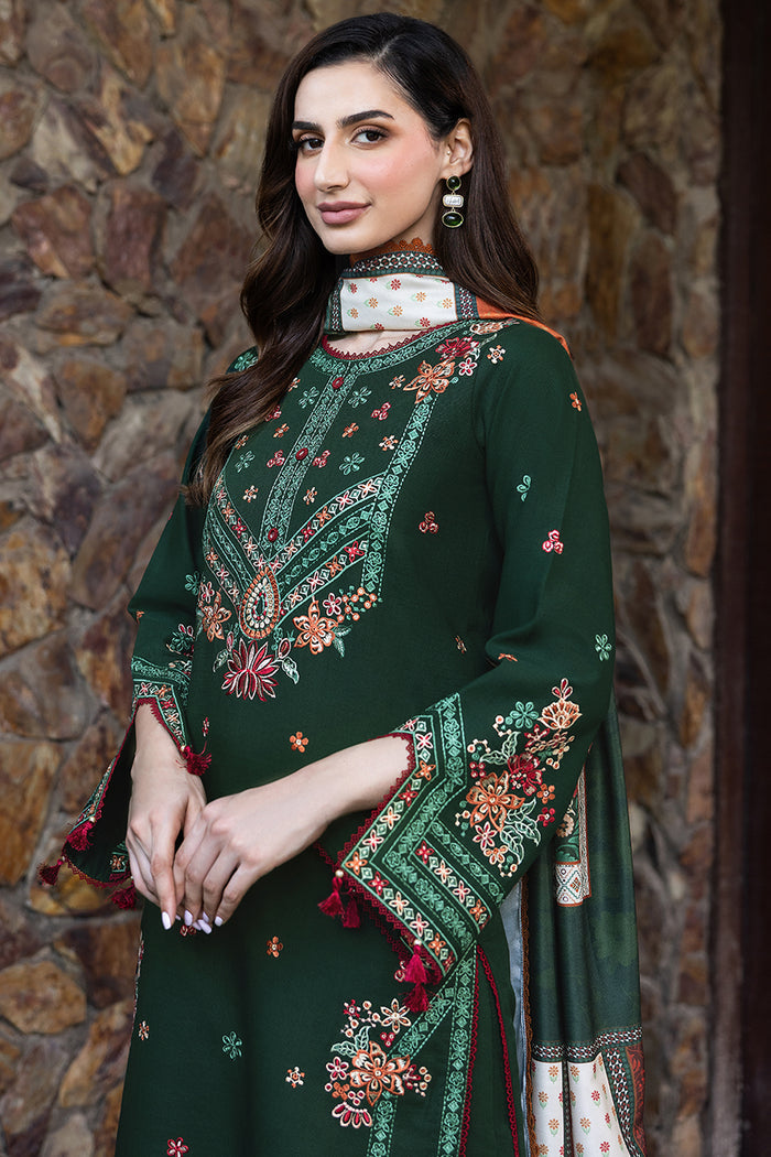 Farasha Embroidered Khaddar Unstitched 3Pc Suit - Daisywink