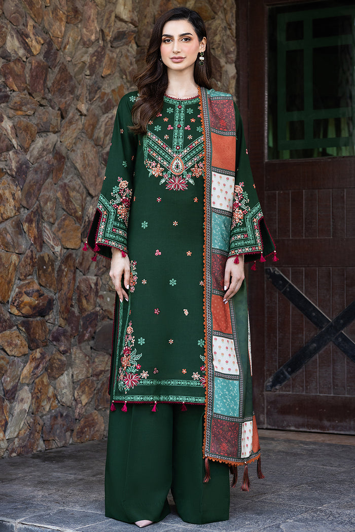 Farasha Embroidered Khaddar Unstitched 3Pc Suit - Daisywink
