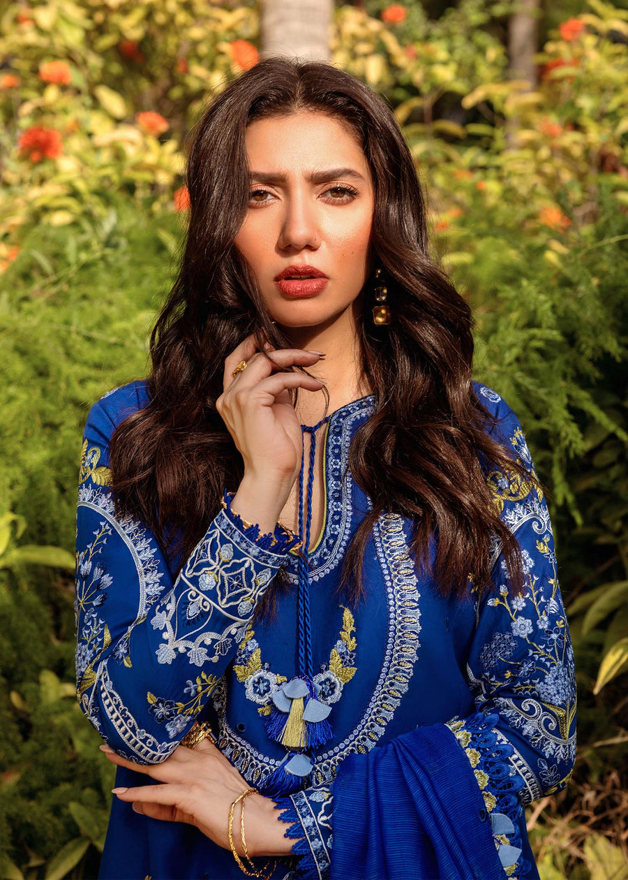 Siraa by Sadaf Fawad Khan Embroidered Lawn Unstitched 3Pc Suit - DALIA (A)