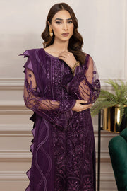 Farasha Luxury Formal Embroidered Net Unstitched 3Pc Suit - Damsel