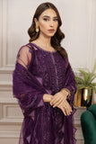 Farasha Luxury Formal Embroidered Net Unstitched 3Pc Suit - Damsel