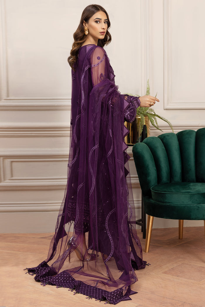 Farasha Luxury Formal Embroidered Net Unstitched 3Pc Suit - Damsel
