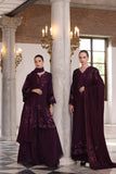 Noor by Saadia Asad Embroidered Khaddar Unstitched 3Pc Suit D-09 Damson