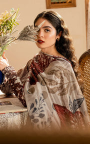 Asifa & Nabeel Meraki Vintage Embroidered Lawn Unstitched 3Pc Suit MVL25-07 Darcheeni