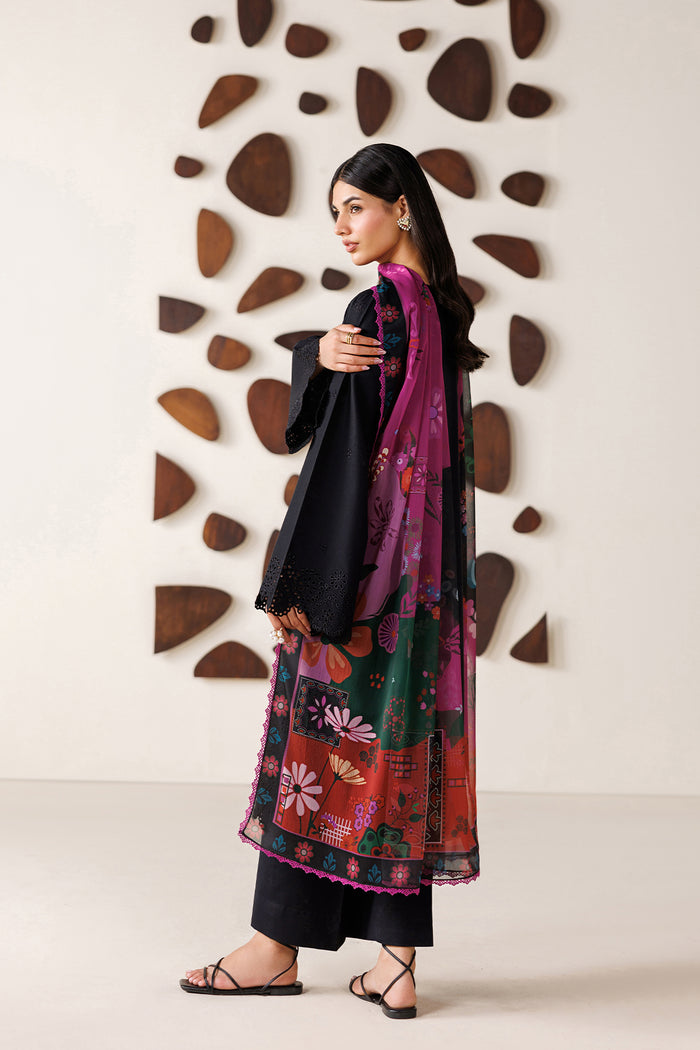 Farasha Summer Melody Embroidered Lawn Unstitched 3Pc Suit - Dark Desire