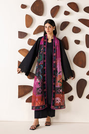 Farasha Summer Melody Embroidered Lawn Unstitched 3Pc Suit - Dark Desire