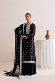 Farasha Luxury Formal Embroidered Chiffon Unstitched 3Pc Suit - Dark Mirage