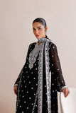 Farasha Luxury Formal Embroidered Chiffon Unstitched 3Pc Suit - Dark Mirage