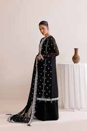 Farasha Luxury Formal Embroidered Chiffon Unstitched 3Pc Suit - Dark Mirage