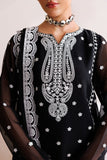 Farasha Luxury Formal Embroidered Chiffon Unstitched 3Pc Suit - Dark Mirage