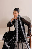 Farasha Luxury Formal Embroidered Chiffon Unstitched 3Pc Suit - Dark Mirage
