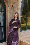 Farasha Sorine Summer Embroidered Lawn Unstitched 3Pc Suit - Dark Orchid