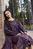 Farasha Sorine Summer Embroidered Lawn Unstitched 3Pc Suit - Dark Orchid