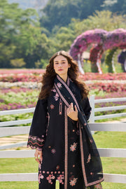 Farasha Summer Weaves Embroidered Lawn Unstitched 3Pc Suit - Dark Passion