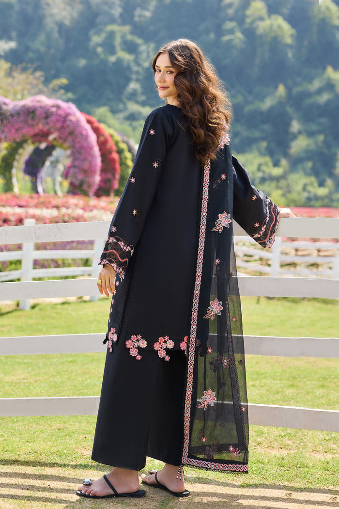 Farasha Summer Weaves Embroidered Lawn Unstitched 3Pc Suit - Dark Passion