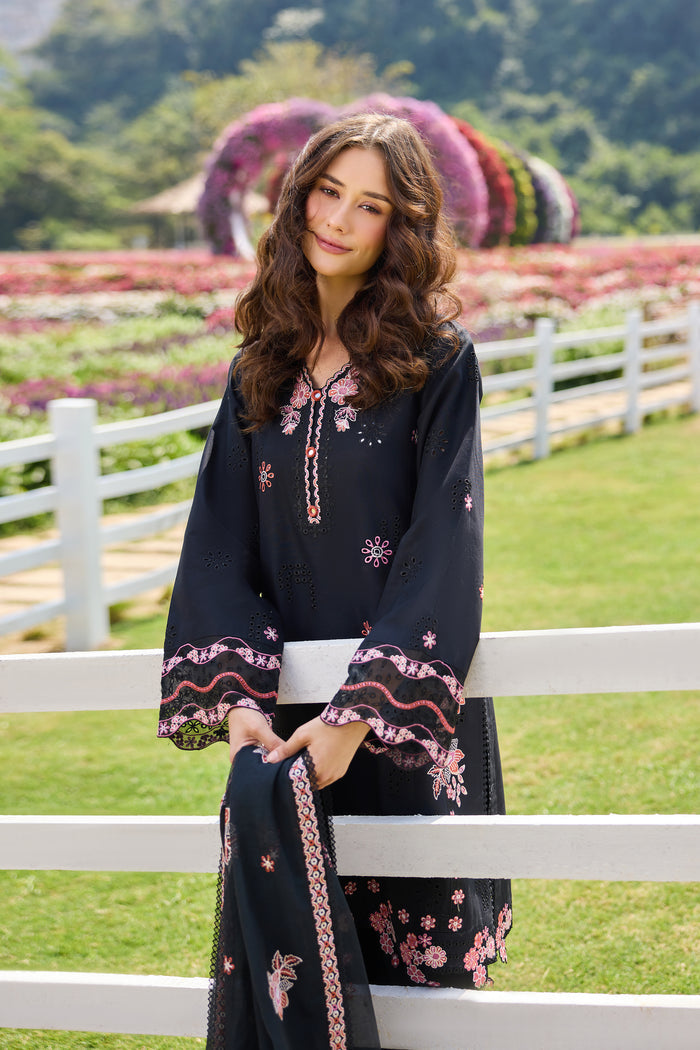 Farasha Summer Weaves Embroidered Lawn Unstitched 3Pc Suit - Dark Passion