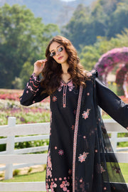 Farasha Summer Weaves Embroidered Lawn Unstitched 3Pc Suit - Dark Passion