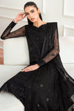Farasha Essence Embroidered Chiffon Unstitched 3Pc Suit - Dark Whisper