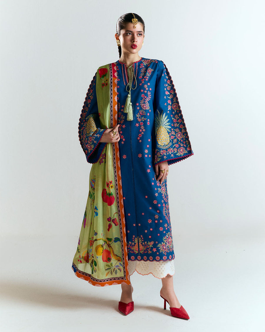 Jugnu by Hussain Rehar Unstitched Embroidered Lawn 3Pc Suit - Darya