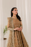 Farasha Lumiere Luxury Embroidered Net Unstitched 3Pc Suit - Delaine