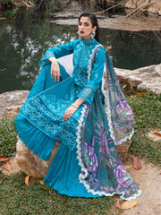 Roheenaz Dahlia Embroidered Lawn Unstitched 3Pc Suit RNZ-01A Delphinium